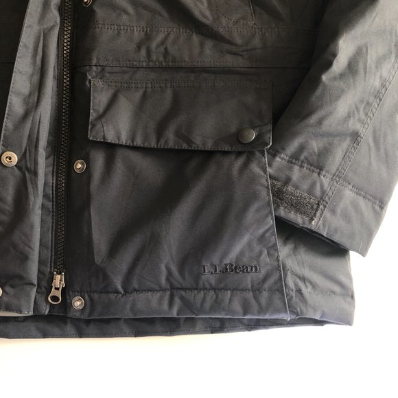 LL Bean Women's Baxter State Parka Black Removable Hood Faux Fur Down XS Petite - Picture 8 of 15